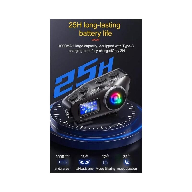 Ασύρματη ενδοεπικοινωνία μοτοσικλέτας Q58 – Max - Image 4