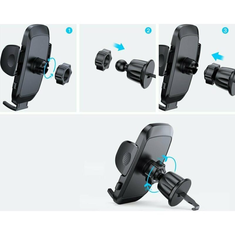 Joyroom Βάση αυτοκινήτου αεραγωγού με ρυθμιζόμενους γάντζους- Μαύρη - Image 3