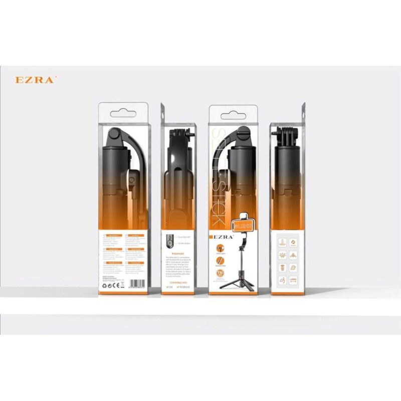 Τρίποδο κινητού τηλεφώνου Ezra EZI12 Selfie Stick με Bluetooth, μαύρο