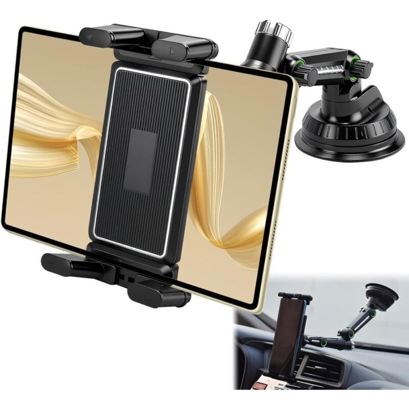 Βάση κινητού/tablet αυτοκινήτου με ρυθμιζόμενους γάντζους, μαύρη - Image 4