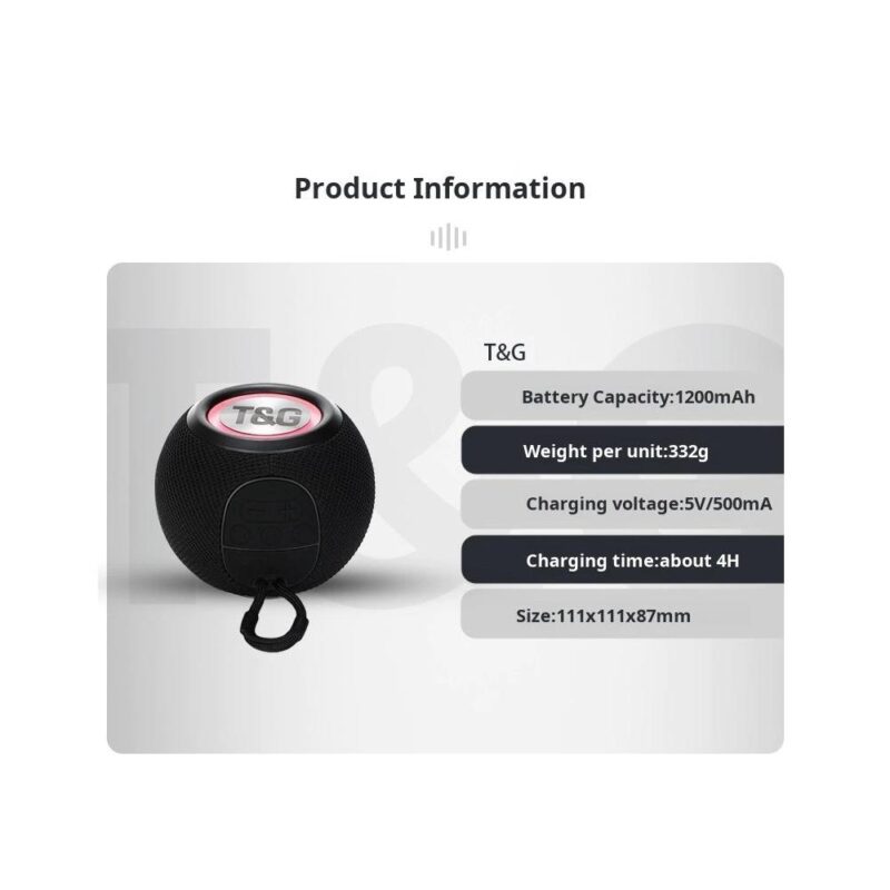 Ασύρματο ηχείο Bluetooth - T&G-337  Μαύρο - Image 3