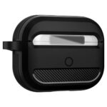 Θήκη Spigen Rugged Armor σιλικόνης με μπρελόκ για Apple AirPods Pro 2 και Apple AirPods 4 Μαύρη - Image 2
