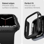 Spigen Thin Fit Πλαστική θήκη σε μαύρο χρώμα για Apple Watch 7, 8, 9 (44-45mm) - Image 4