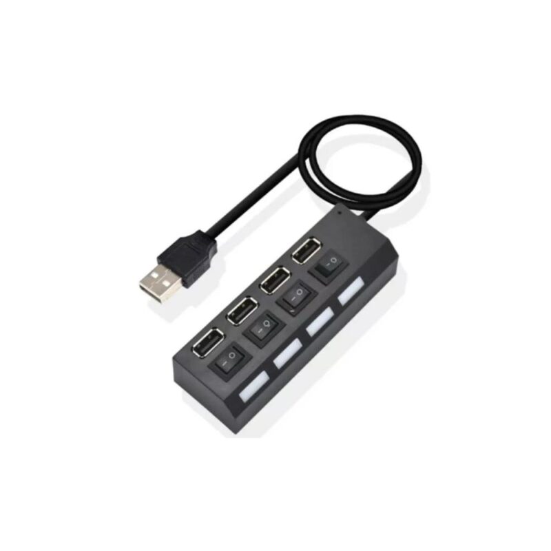 USB Hub Treqa με 4 θύρες USB-A και διακόπτες USB-4 – Μαύρο