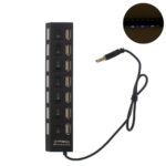 USB Hub Treqa με 7 θύρες USB-A και διακόπτες  – Μαύρο - Image 2