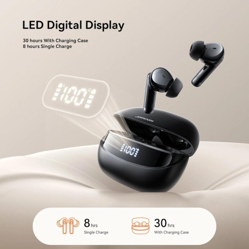 Joyroom JR-BB3 In-ear Bluetooth Handsfree ακουστικά με αντοχή στον ιδρώτα και θήκη φόρτισης Μαύρα - Image 4