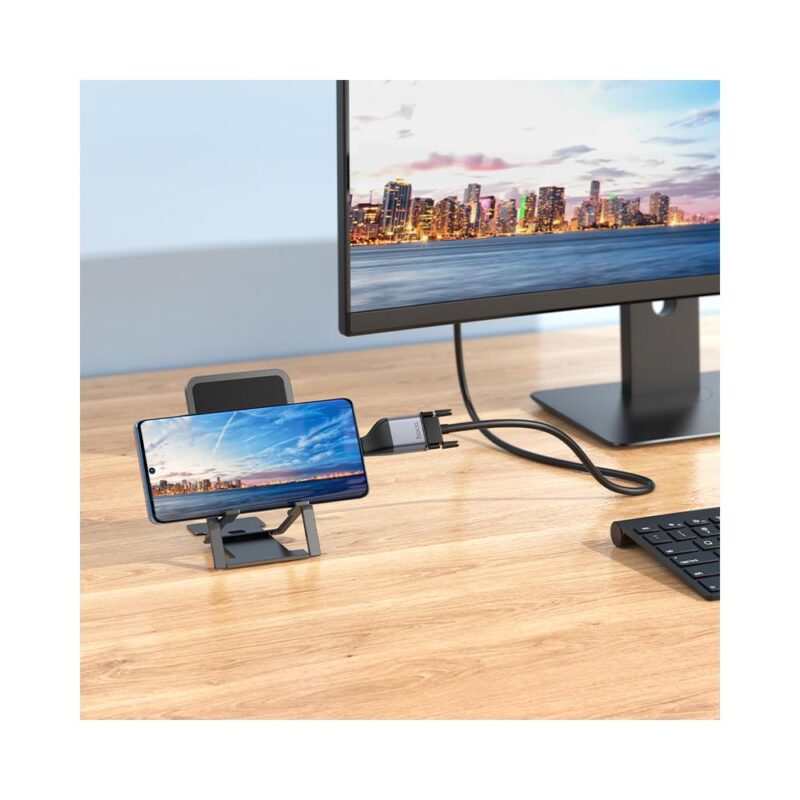 Αντάπτορας Hoco UA34 USB-C σε VGA 2k Γκρι - Image 4