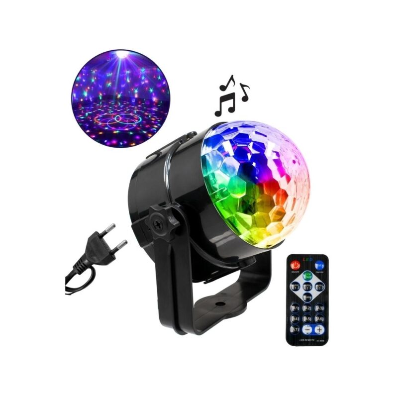 Party Light 10PCB Διακοσμητικό φωτιστικό με φωτισμό RGB Party Light LED και τηλεχειριστήριο σε μαύρο χρώμα